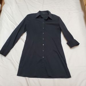 Black button shirt dress